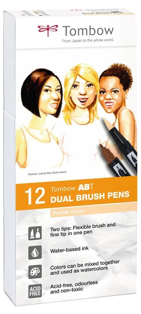 Marker Tombow ABT Dual Brush 12P-4 Portrait colours (12)