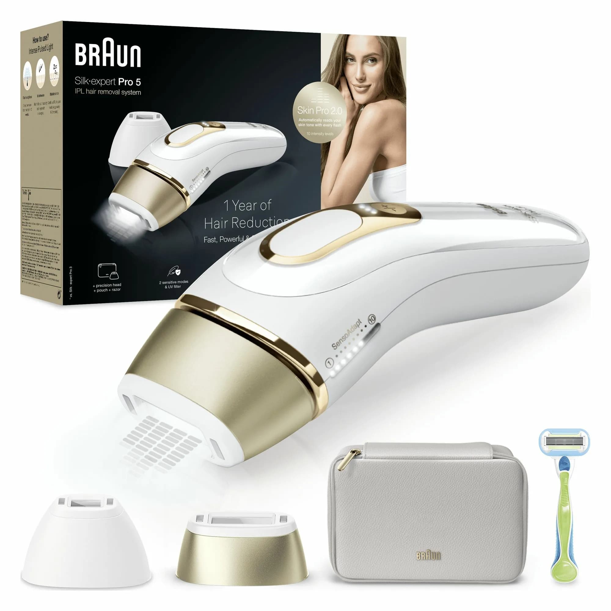 Braun PL5152 Intense Pulsed Light IPL -valoimpulssilaite, kulta, valkoinen