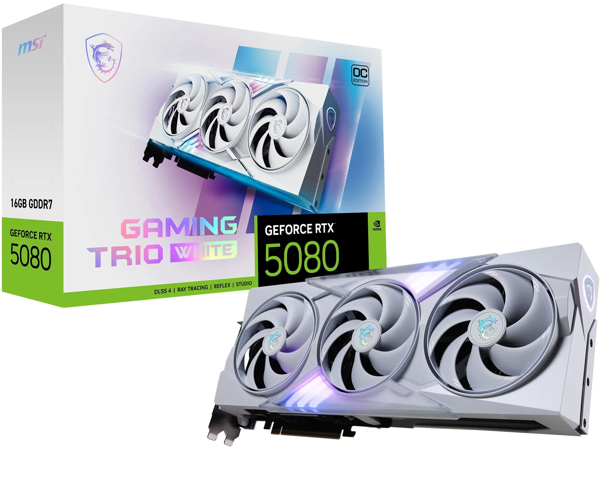 MSI GeForce RTX 5080 Gaming Trio White OC 16 Gt -näytönohjain