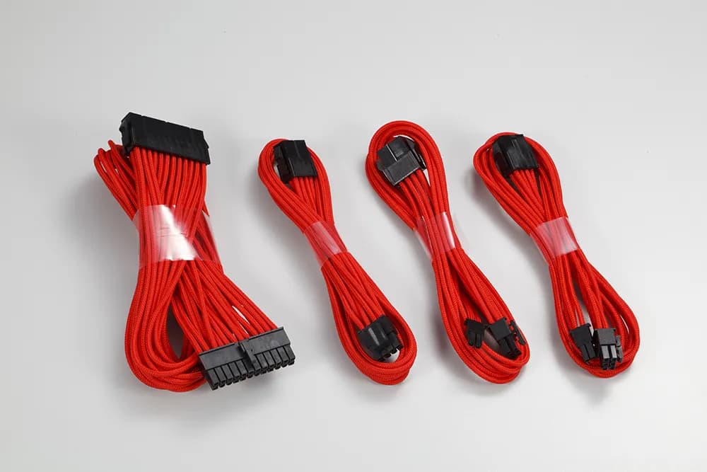 Phanteks Extension Cable Combo Pack_24P/8P/8V/8V. 500mm Length. Red