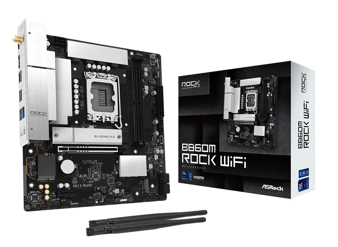 ASRock B860M Rock WiFi LGA 1851 mATX-emolevy
