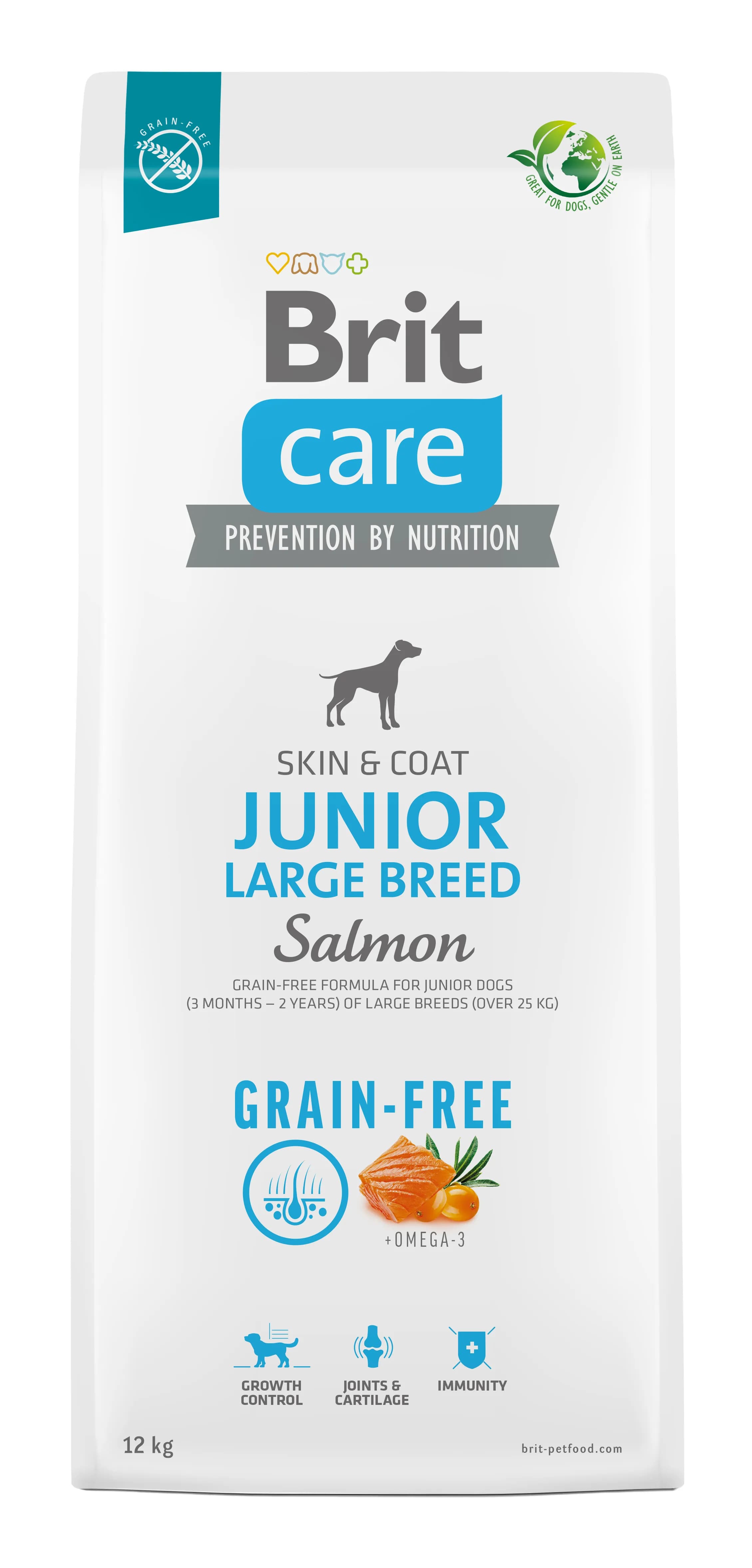 Brit Care Dog Grain-Free Junior Large Salmon, Koiran kuivaruoka, 3 kg