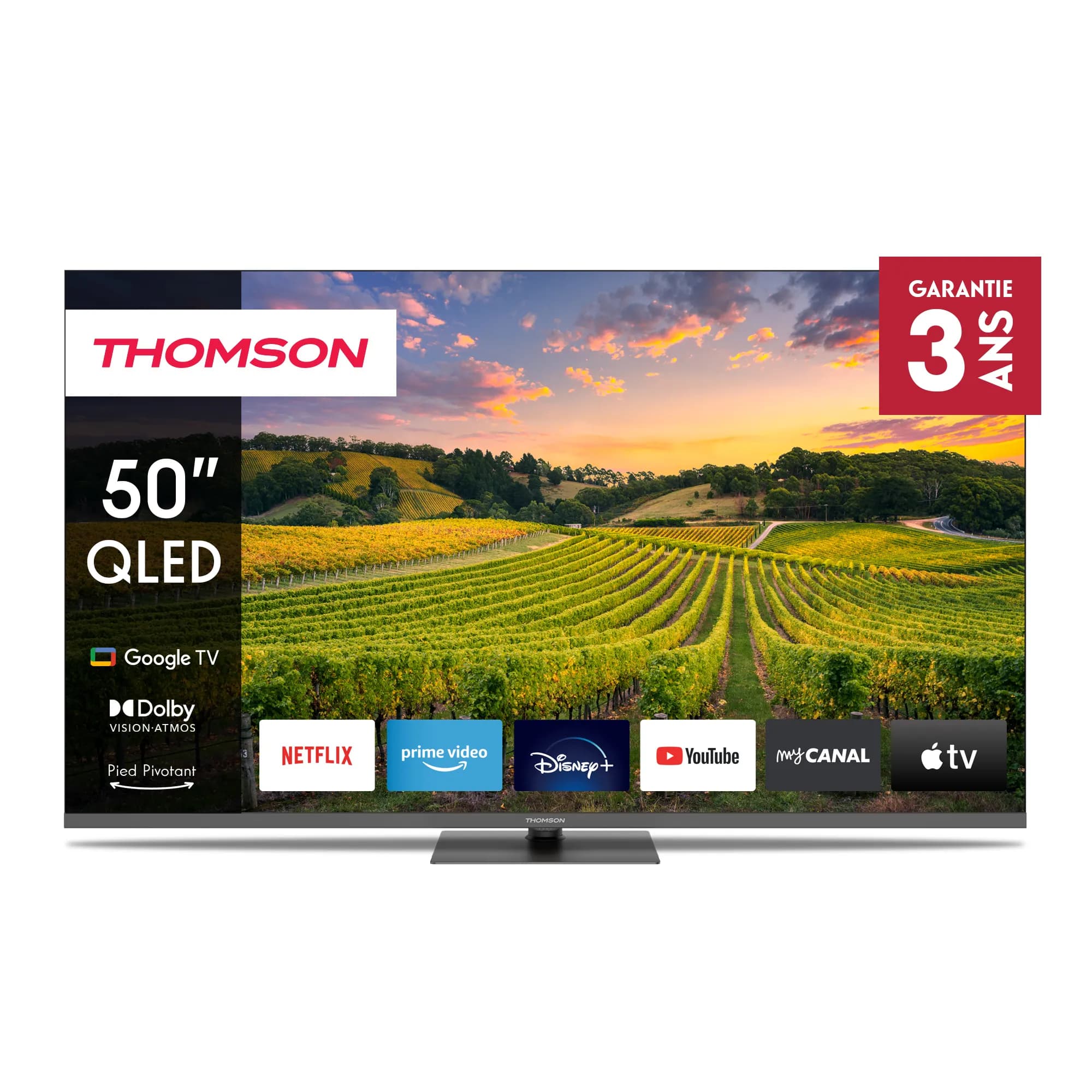 Thomson 50QG5C14 50" 4K QLED Google TV, 60 Hz, Dolby Vision, dark gray