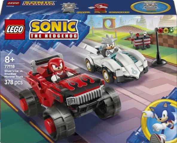 LEGO Sonic the Hedgehog Silverin auto vastaan Knucklesin monsteriauto 77118