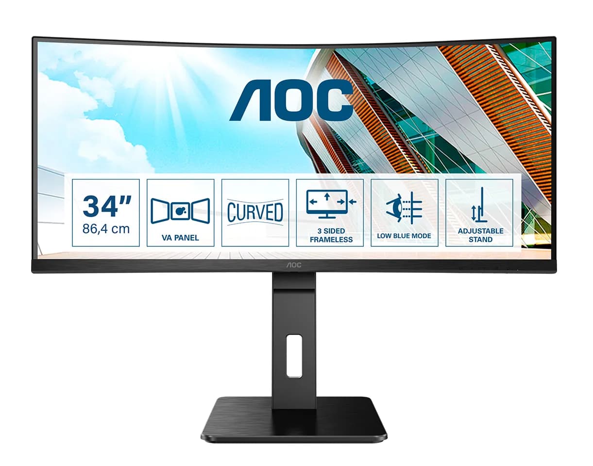 AOC CU34P2A 34" UWQHD, VA -kaareva näyttö