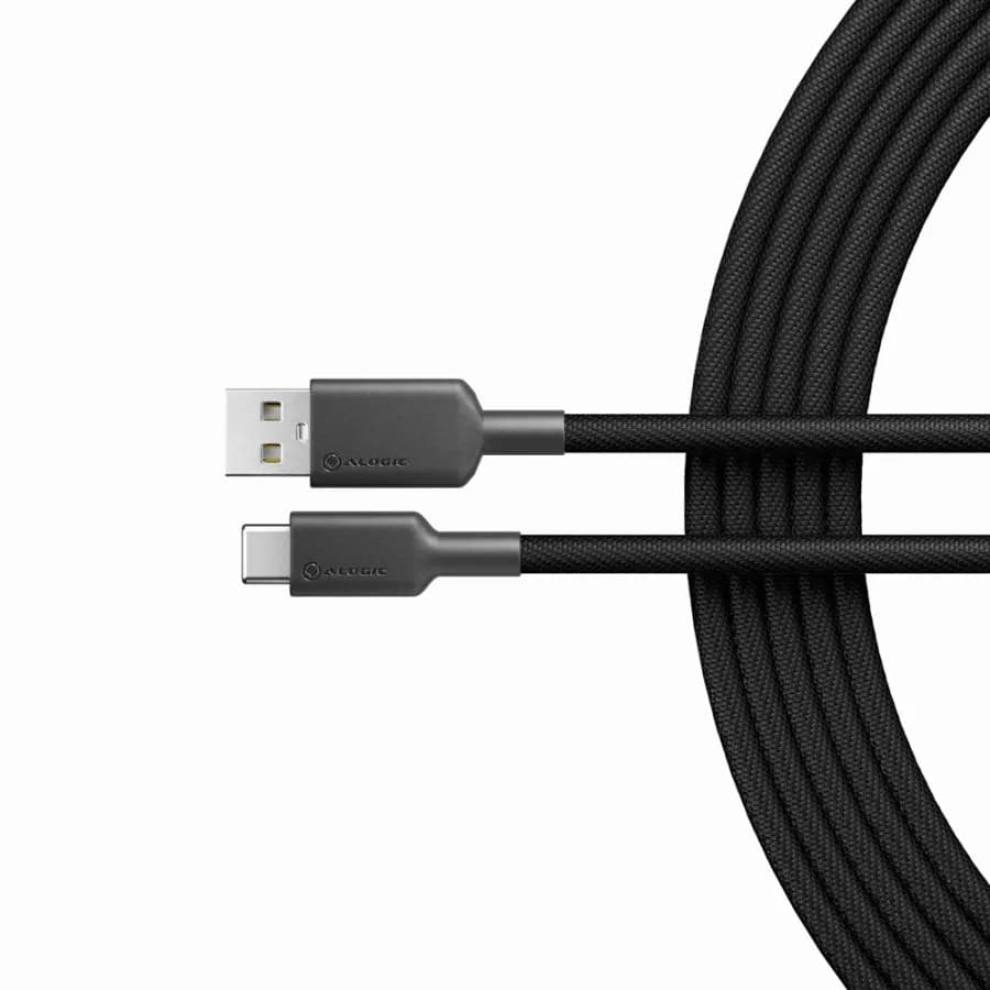 ALOGIC Elements Pro USB-C – USB-A -kaapeli, 1 m, musta