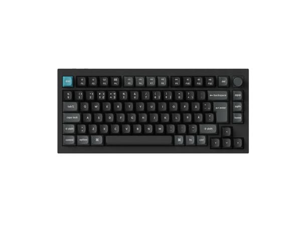 Keychron Q1 Ultra 8K 75% -langaton mekaaninen pelinäppäimistö, Silk POM Red, musta