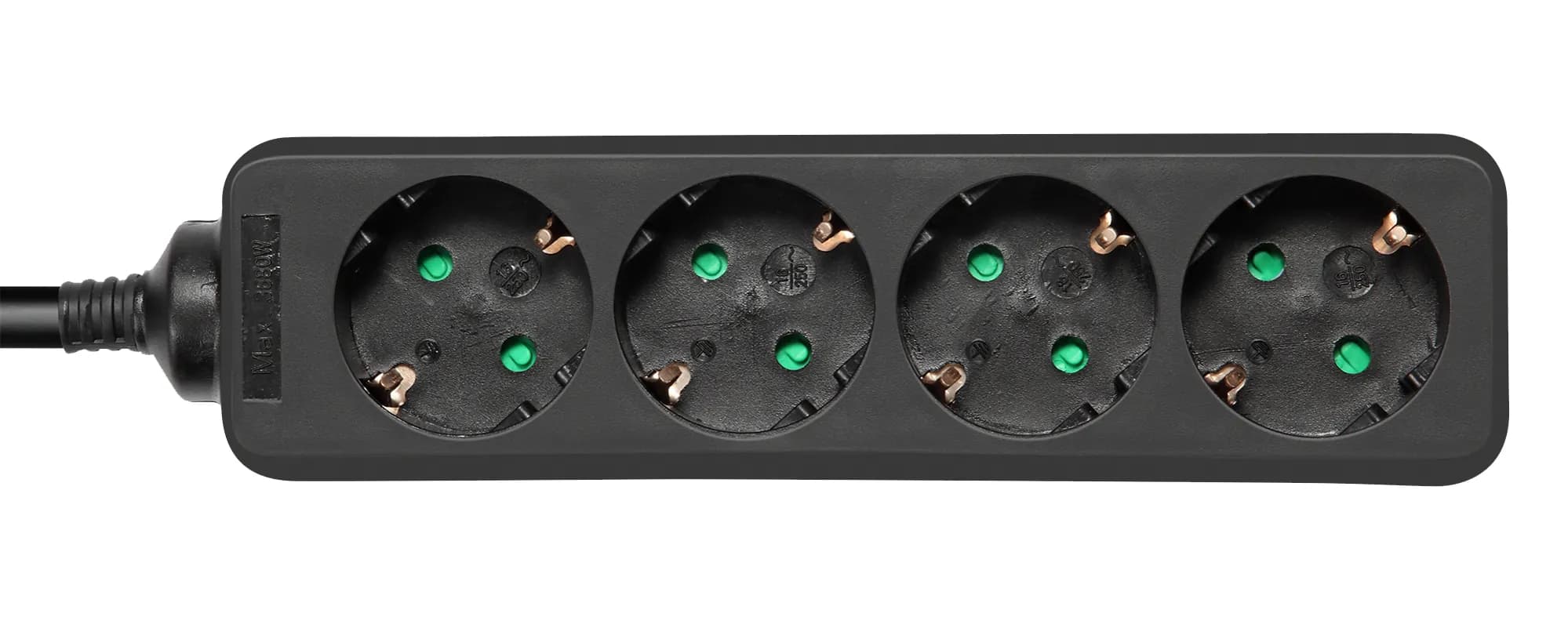 Deltaco pistorasia 4xCEE 7/3 1xCEE 7/7 jatkojohto 5m, musta