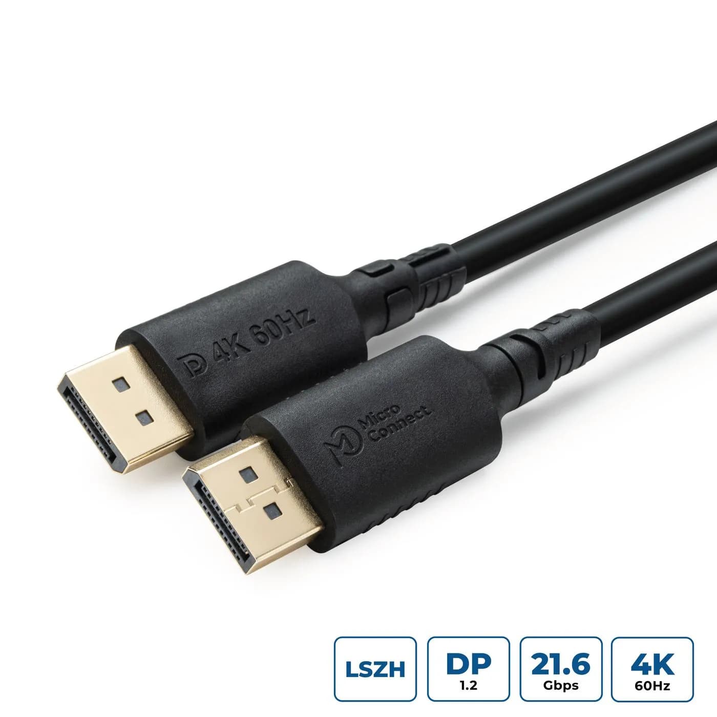 MicroConnect ColorFlex DisplayPort 1.2 LSZH -kaapeli, jossa 4K, 2 m, musta