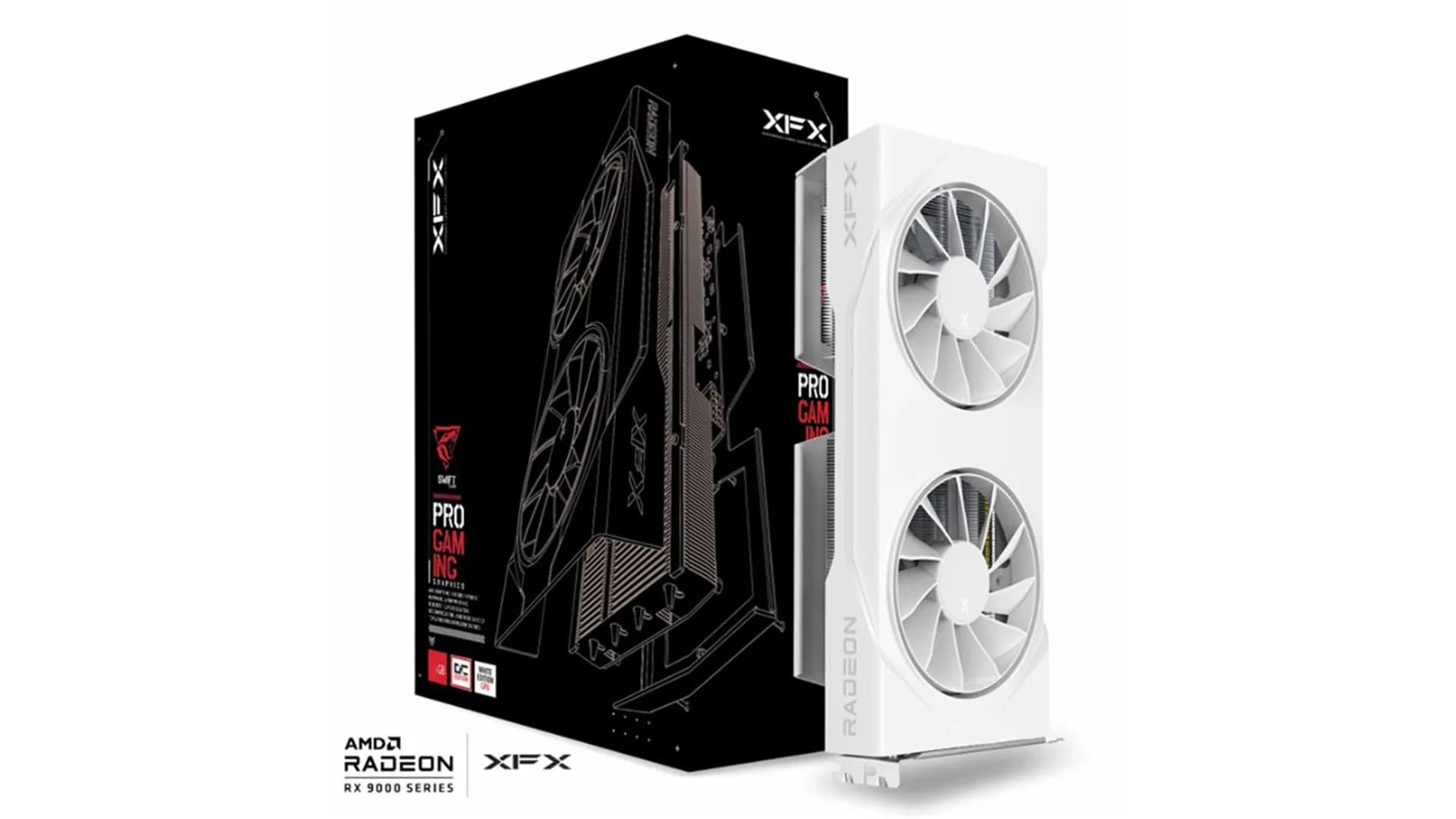 XFX Radeon RX 9060 XT Swift Dual Fan White Gaming Edition OC 8 Gt -näytönohjain