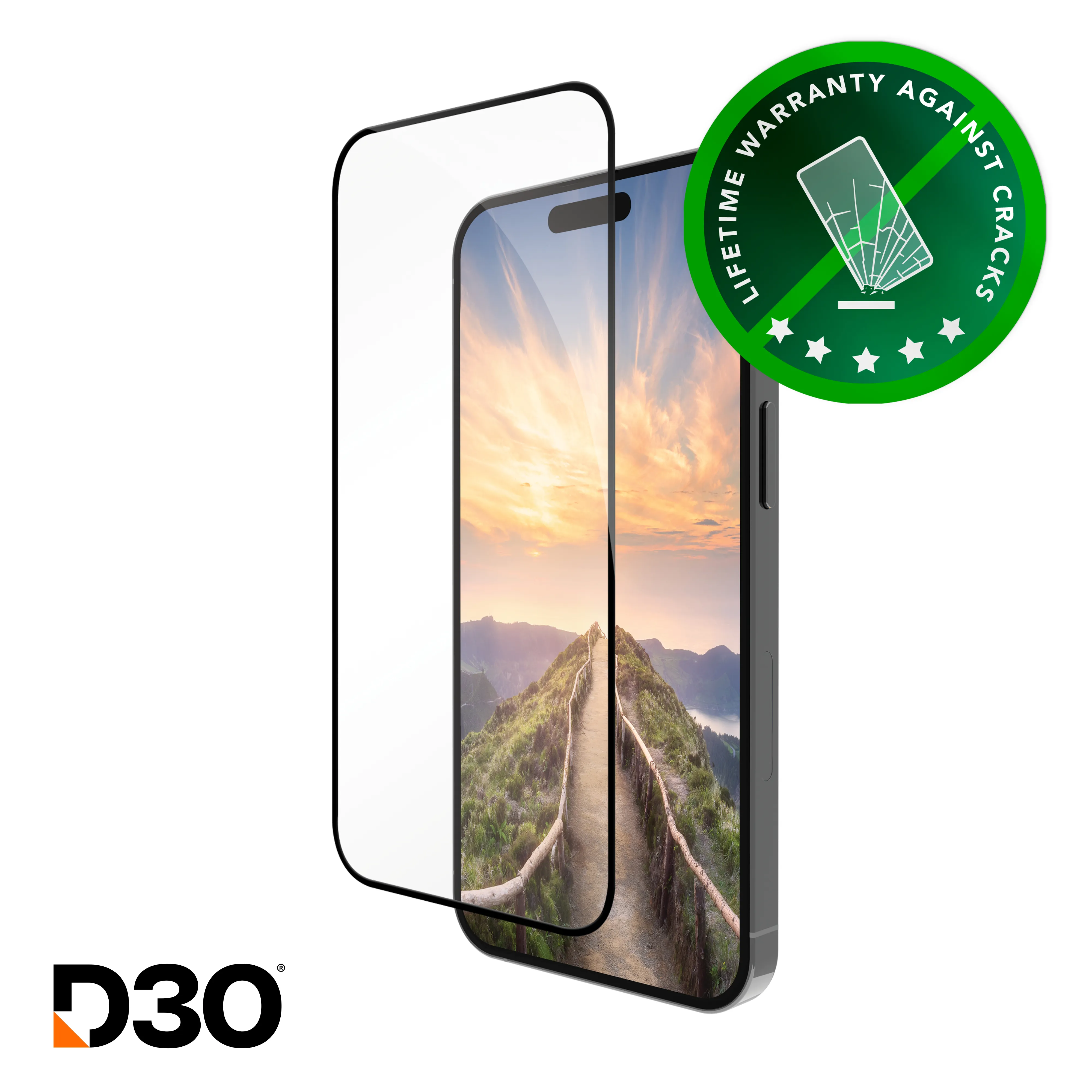 Dbramante1928 eco-shield D3O Black Edge, iPhone 16 / 15 Plus -panssarilasi