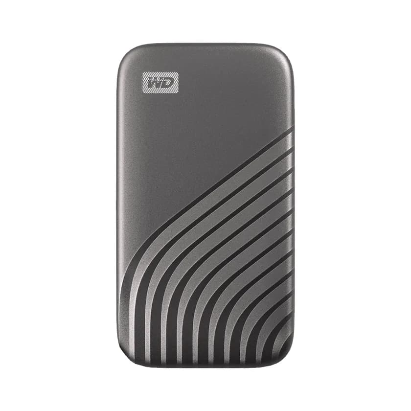 Western Digital My Passport 1 Tt USB 3.2 Gen 2 (USB-C) -ulkoinen SSD, kannettava, laitteistosalaus, salasanasuojaus, iskunkestävä, harmaa