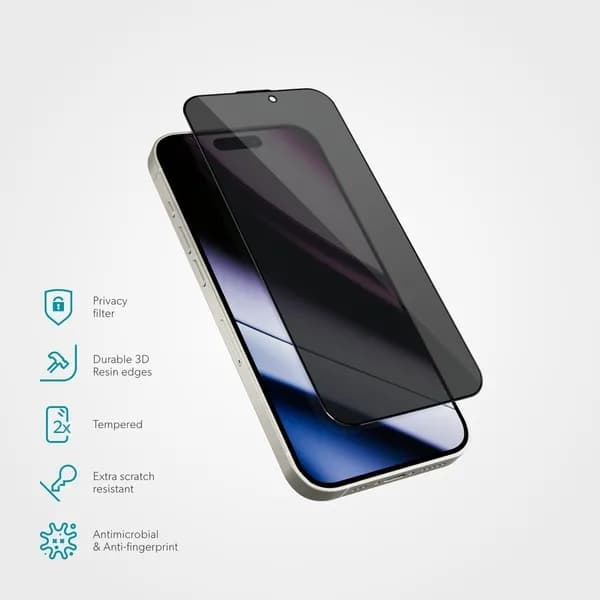 Epico Privacy Glass 3D iPhone 16:lle - suojalasi