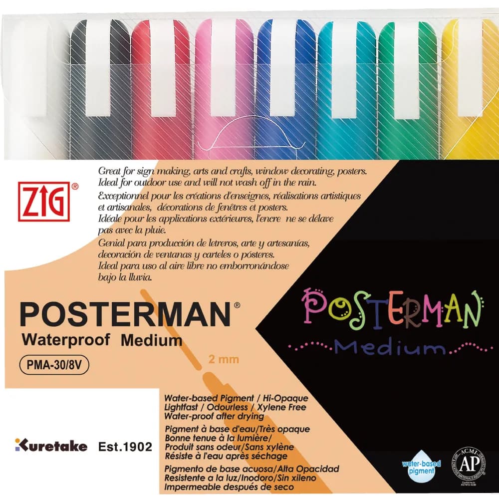 ZIG Posterman Medium 2mm 8/case