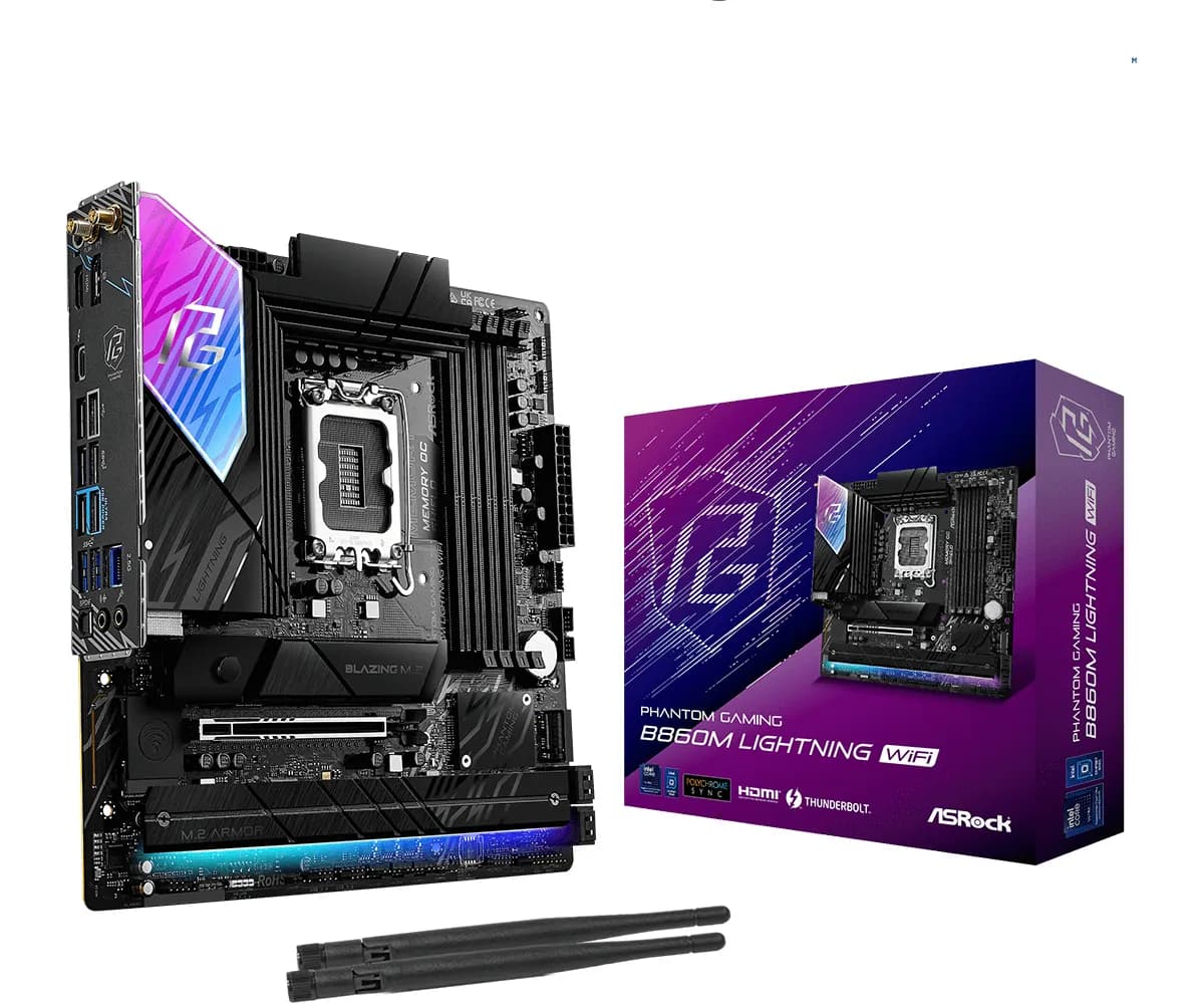 ASRock B860M Lightning WiFi LGA 1851 mATX -emolevy
