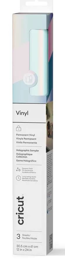 Cricut Holographic Vinyl 30,5x61cm 3-sheet Sampler (Opal, Pink, Blue)