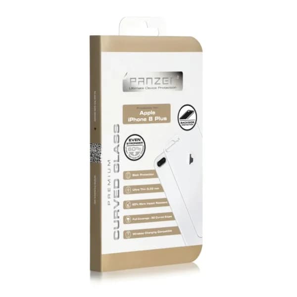 Panzer iPhone 8 Plus -lasikalvo, Valkoinen (Curved)