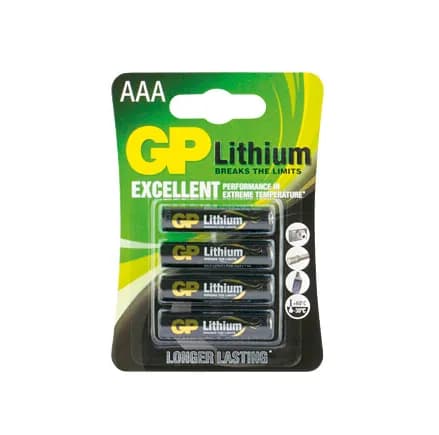 GP AAA, 24LF-2U4, 1.5V Lithium, 4-p