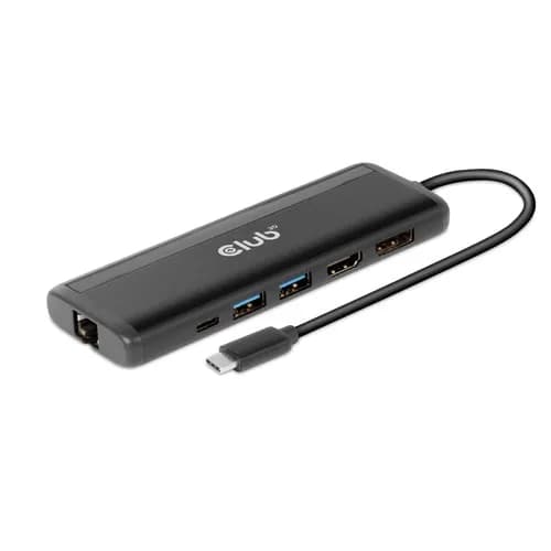Club 3D 3.2 Gen1 USB-C 8-in-1 -telakka, Musta