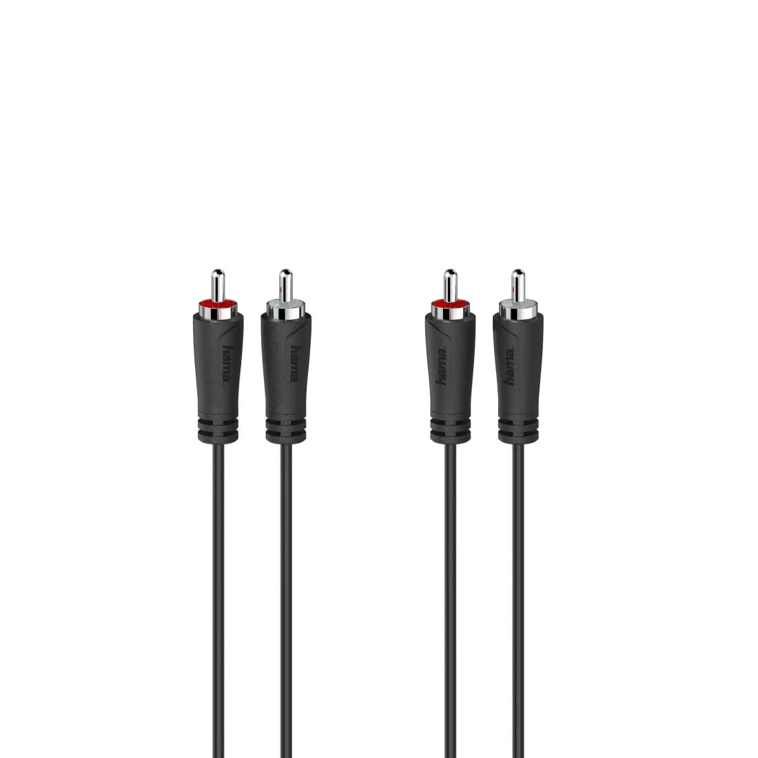 Hama HA-00205258 kullattu 2x RCA -audiokaapeli, 3 m, musta