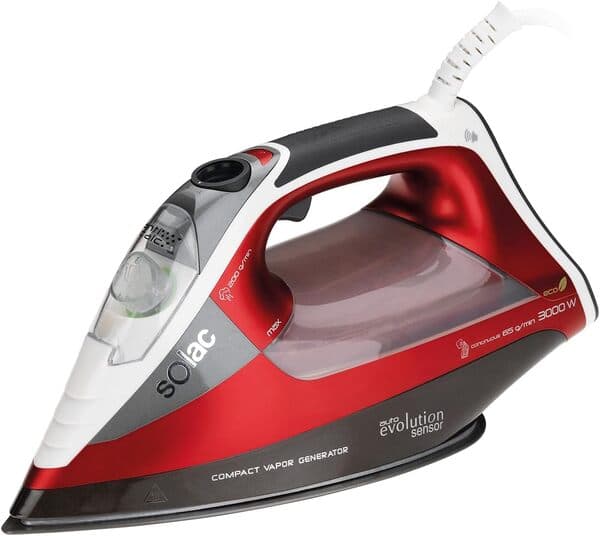 SOLAC Intelligent Evolution Sensor S91866200 -höyrysilitysrauta, 2800 W, musta/harmaa