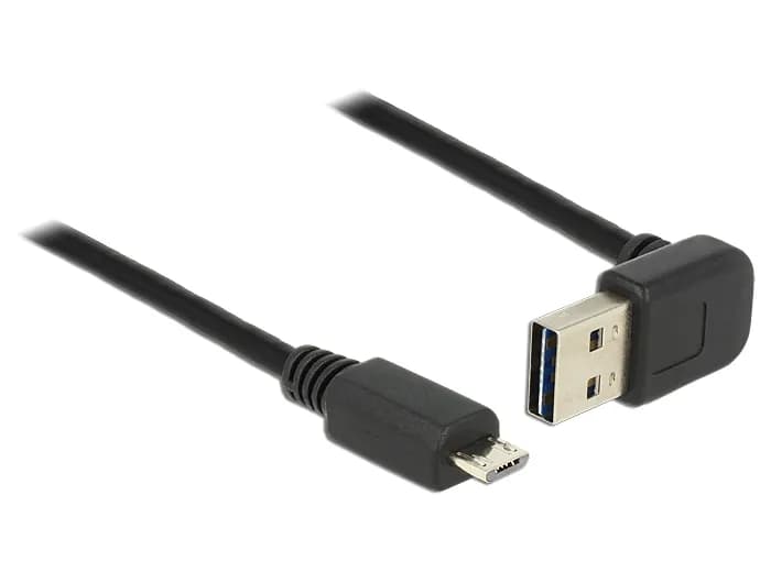 DeLOCK EASY-USB 2.0 USB-A – Micro USB -kaapeli, 1 m, musta