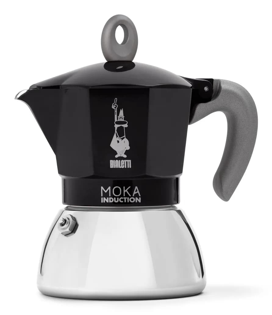 Bialetti Moka Induction -espressokeitin, musta, 4 kuppia