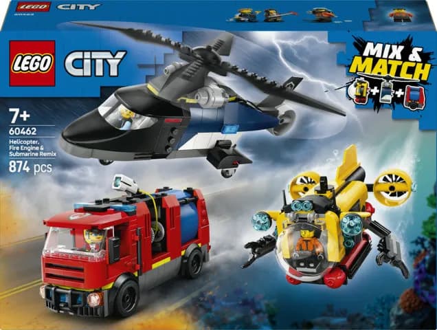 LEGO City Helikopteri, paloauto ja sukellusvene yhdessä 60462