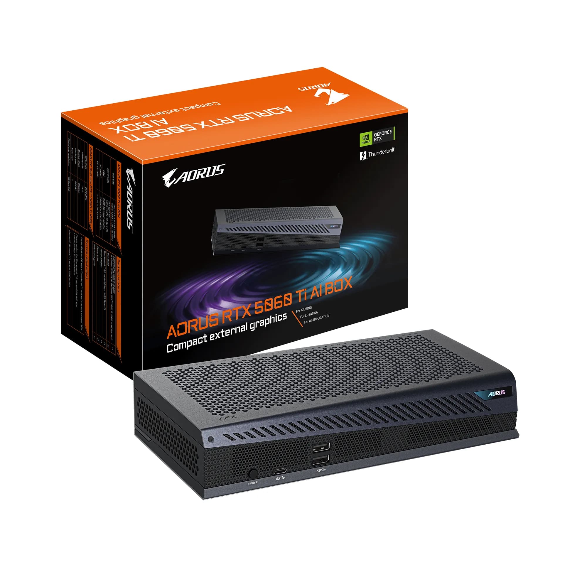 Gigabyte GeForce RTX 5060 Ti AORUS AI BOX 16 Gt -näytönohjain