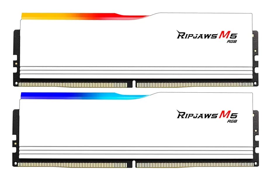 G.SKILL Ripjaws M5 RGB 64 Gt (2 x 32 Gt) DDR5 6000 MHz, CL32 -muisti, valkoinen (XMP)