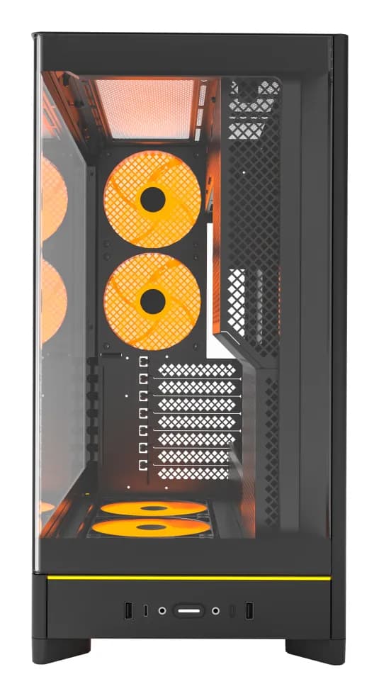 Montech HS02 PRO -miditornikotelo ikkunalla ja RGB-valaistuksella, musta