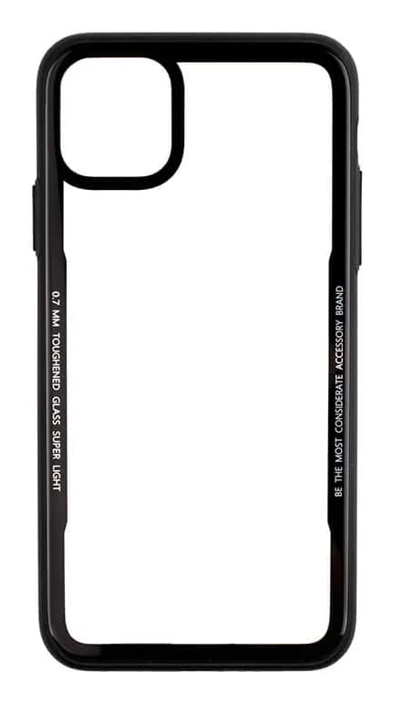 GEAR Tempered Glass Case, iPhone Xs Max -suojakuori, Musta