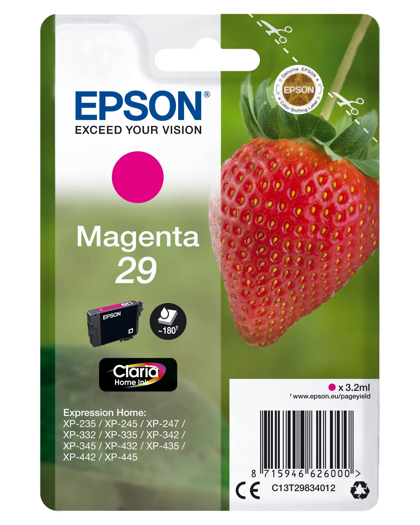 Epson 29 -mustekasetti, 3.2 ml, magenta