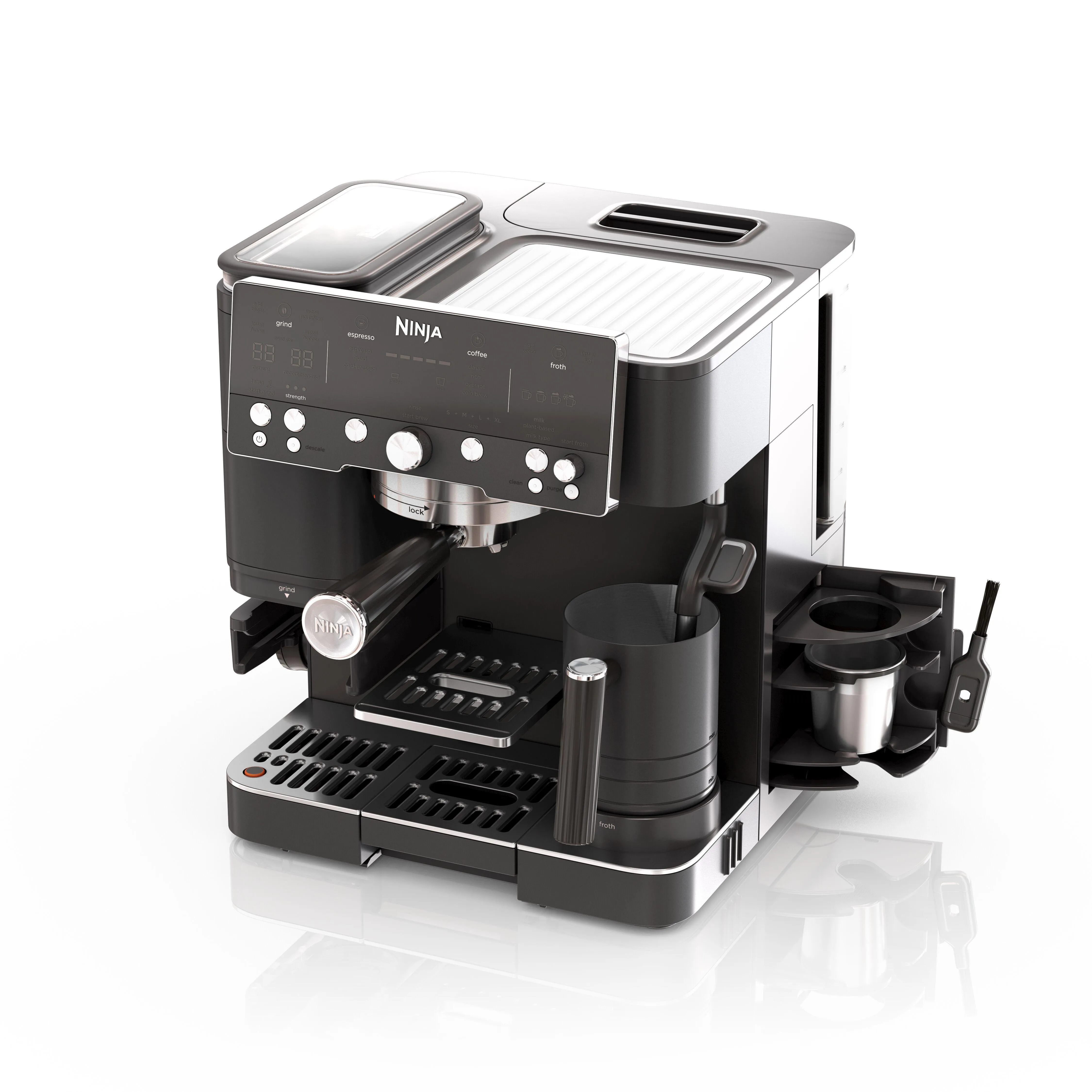 Ninja Luxe Café Premier ES601EUBK -manuaalinen espressokone, musta, ruostumaton teräs