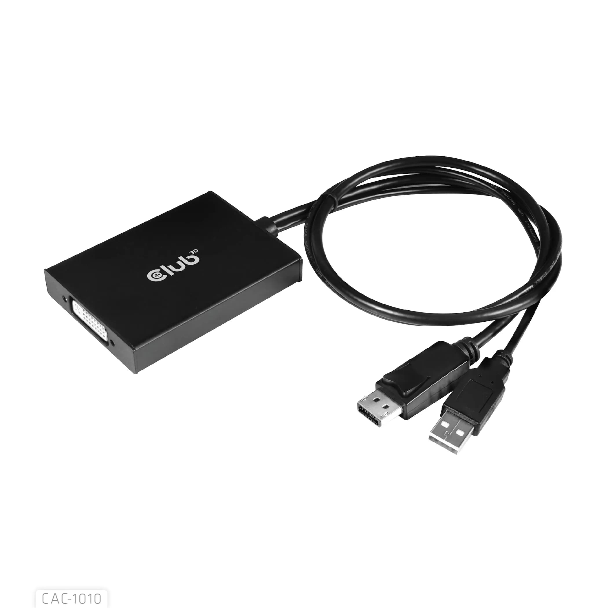 CLUB 3D Display Port to Dual Link DVI-I adapter, -adapteri, Musta