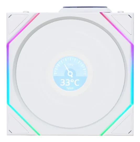 Lian Li UNI FAN TL 120 LCD Wireless PWM ARGB -tuuletin, nestelaakeri, 120 mm, valkoinen