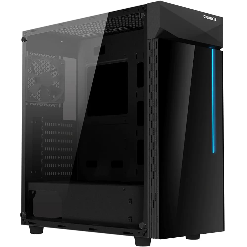 Gigabyte C200 GLASS -miditornikotelo RGB-valaistuksella, musta