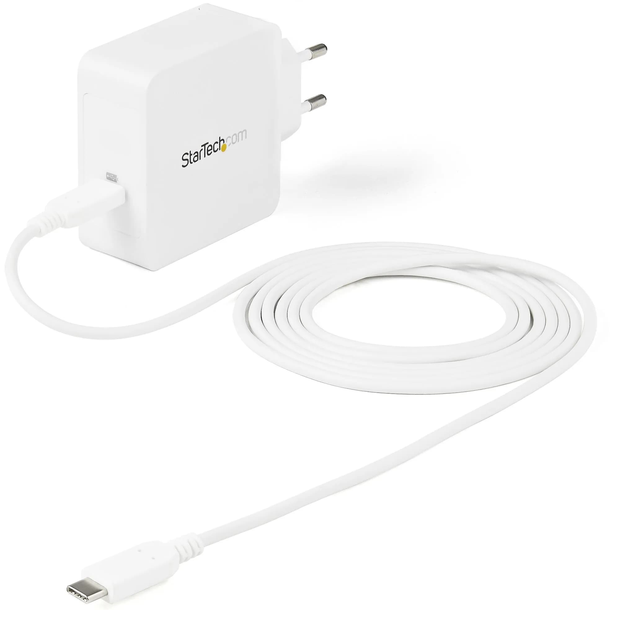 STARTECH.COM 1 Port USB-C Wall Charger with 60W of Power Delivery - AC to USB Adapter - Type C - For Laptops Tablets Phones