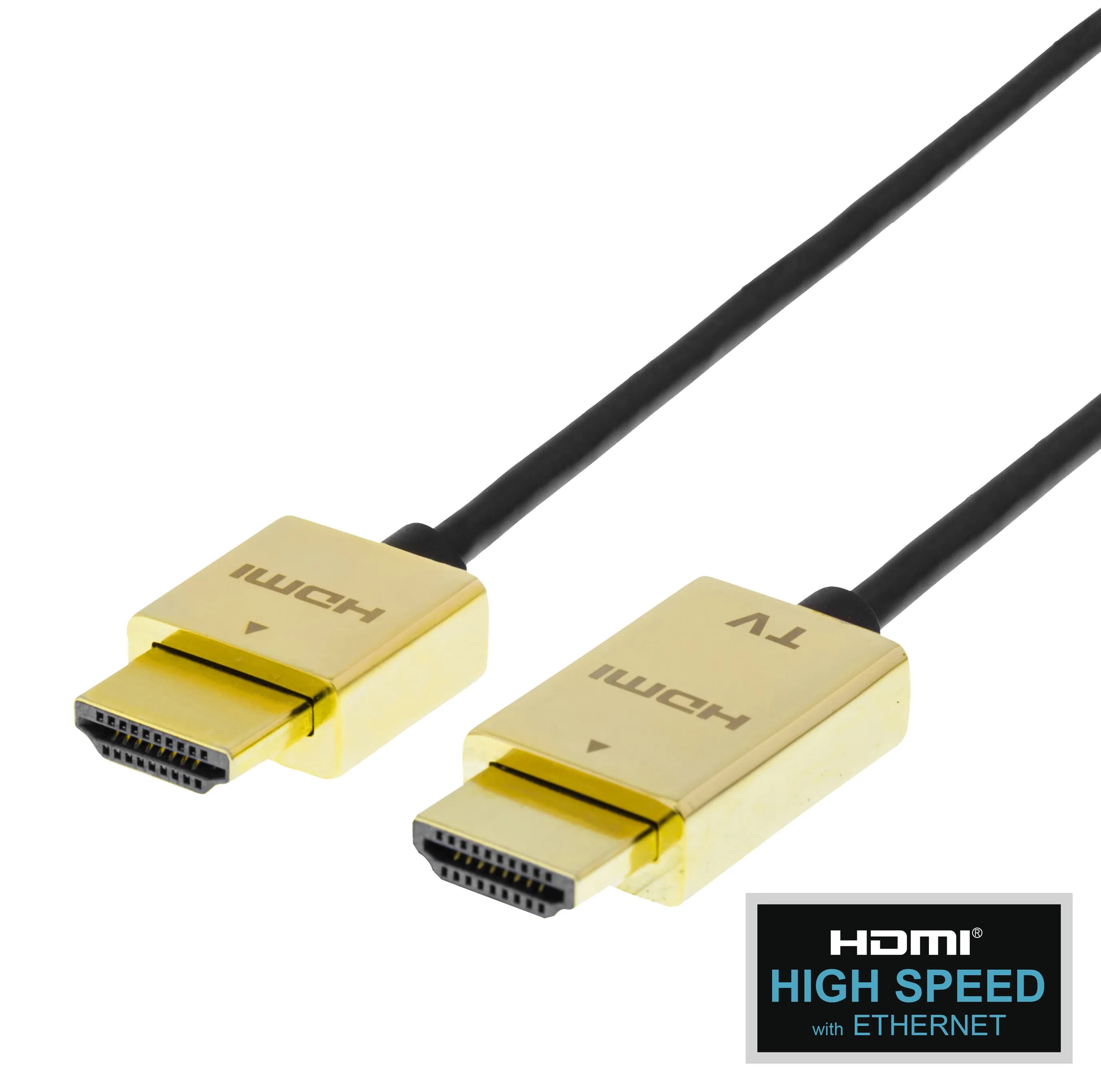 DELTACO Ultra-thin HDMI 2.0 -kaapeli, jossa Ethernet, 3 m, musta
