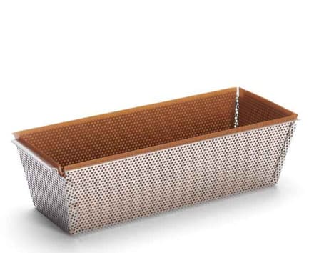 De Buyer Plumcake Forato rei'itetty leipävuoka ruostumaton teräs 26 cm hopea