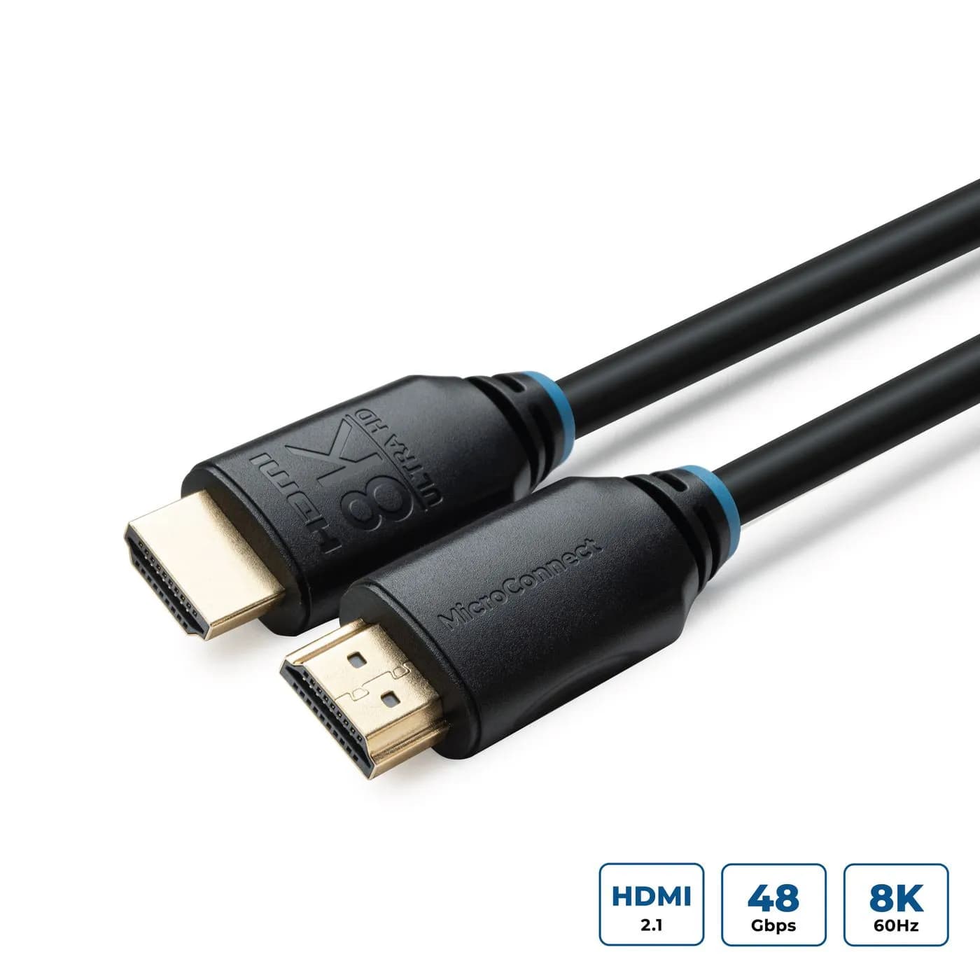 MicroConnect HDMI 2.1 -kaapeli, 8K, jossa Ethernet, 1 m, musta