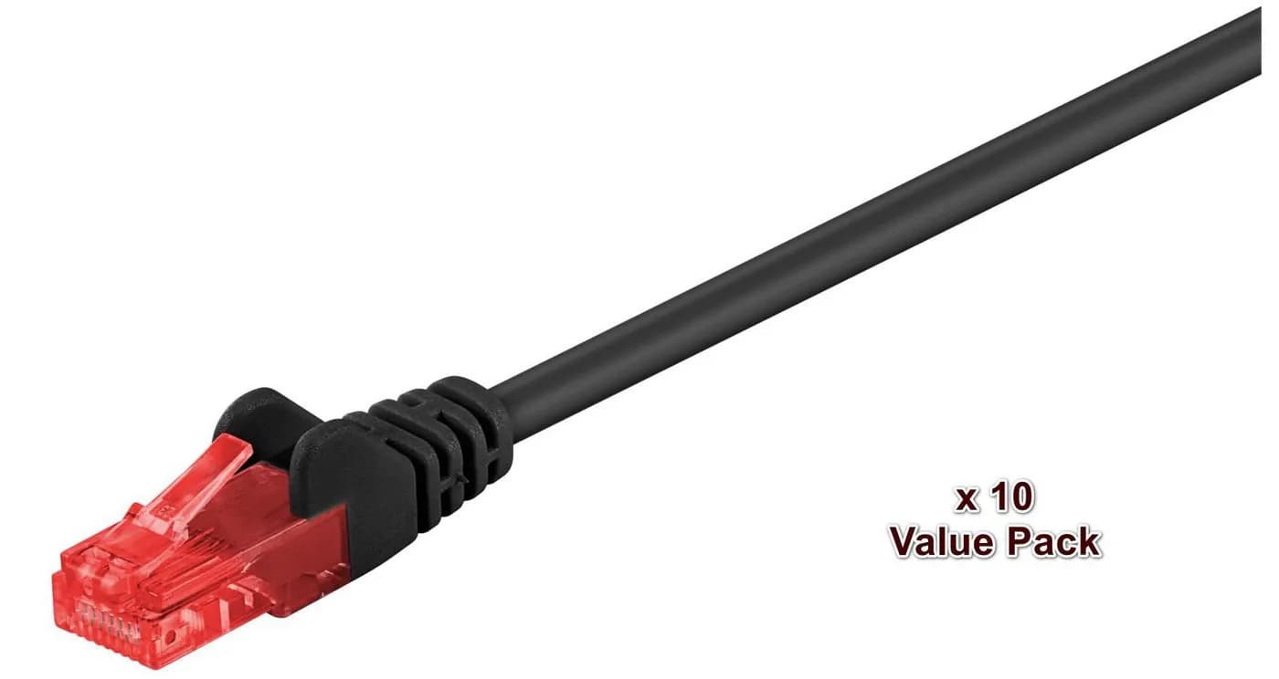MicroConnect Cat6 U/UTP RJ45 7m -verkkokaapeli, musta