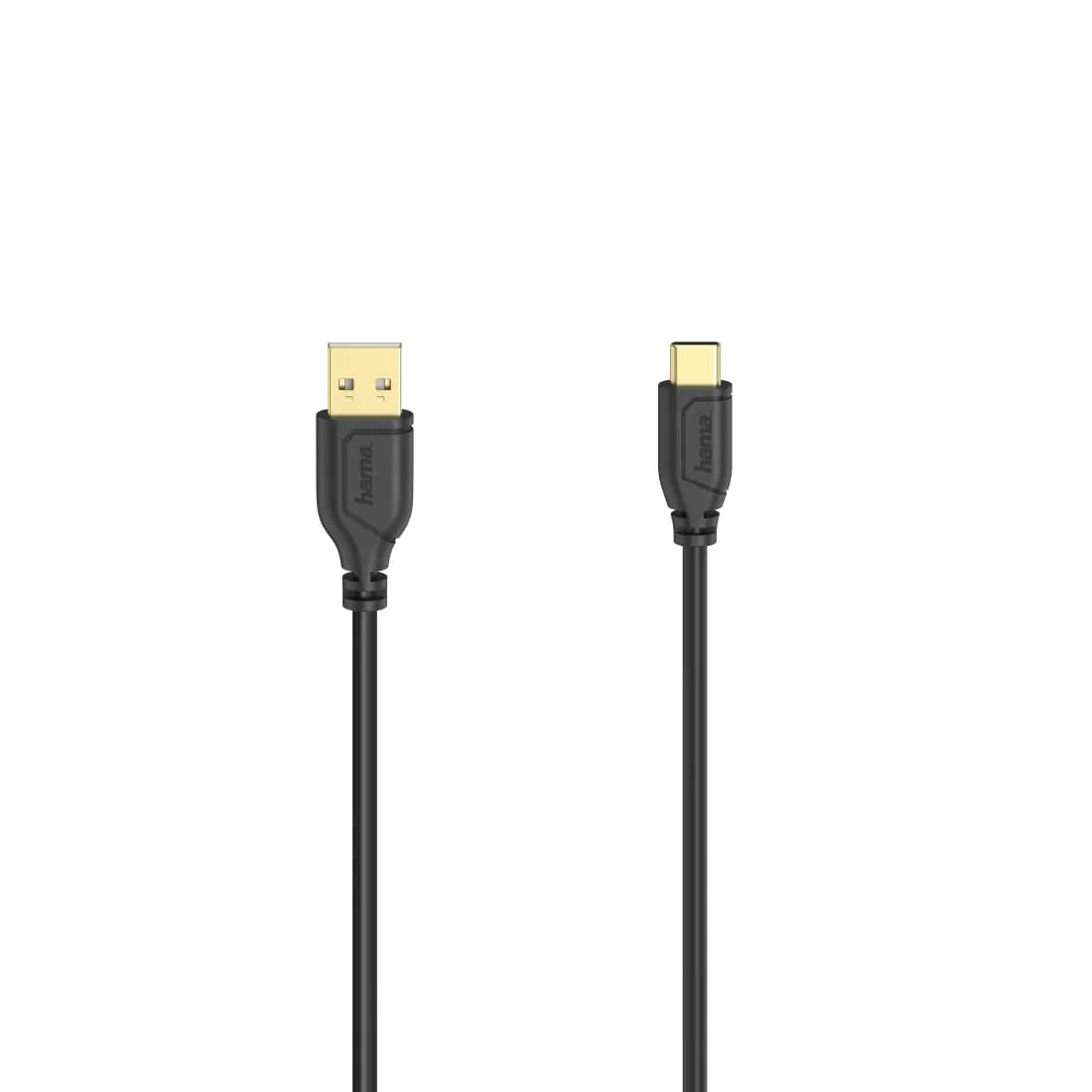Hama Flexi-Slim USB-A – USB-C -kaapeli, 0,75 m, musta