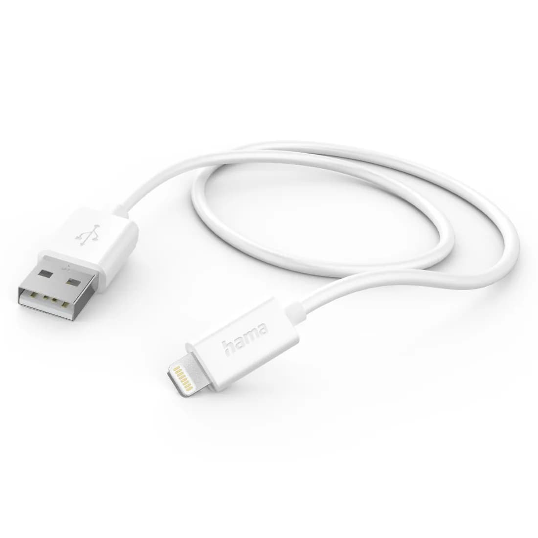 Hama USB-A – Lightning -kaapeli, 1 m, valkoinen