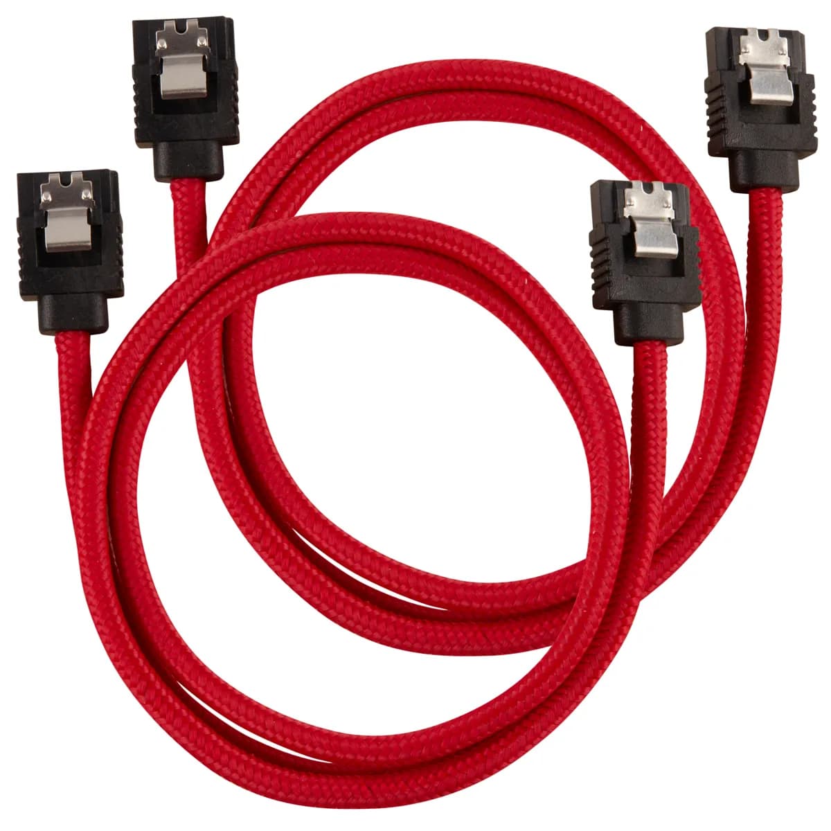 CORSAIR Premium Sleeved SATA Data Cable Set with Straight Connectors Red 60cm