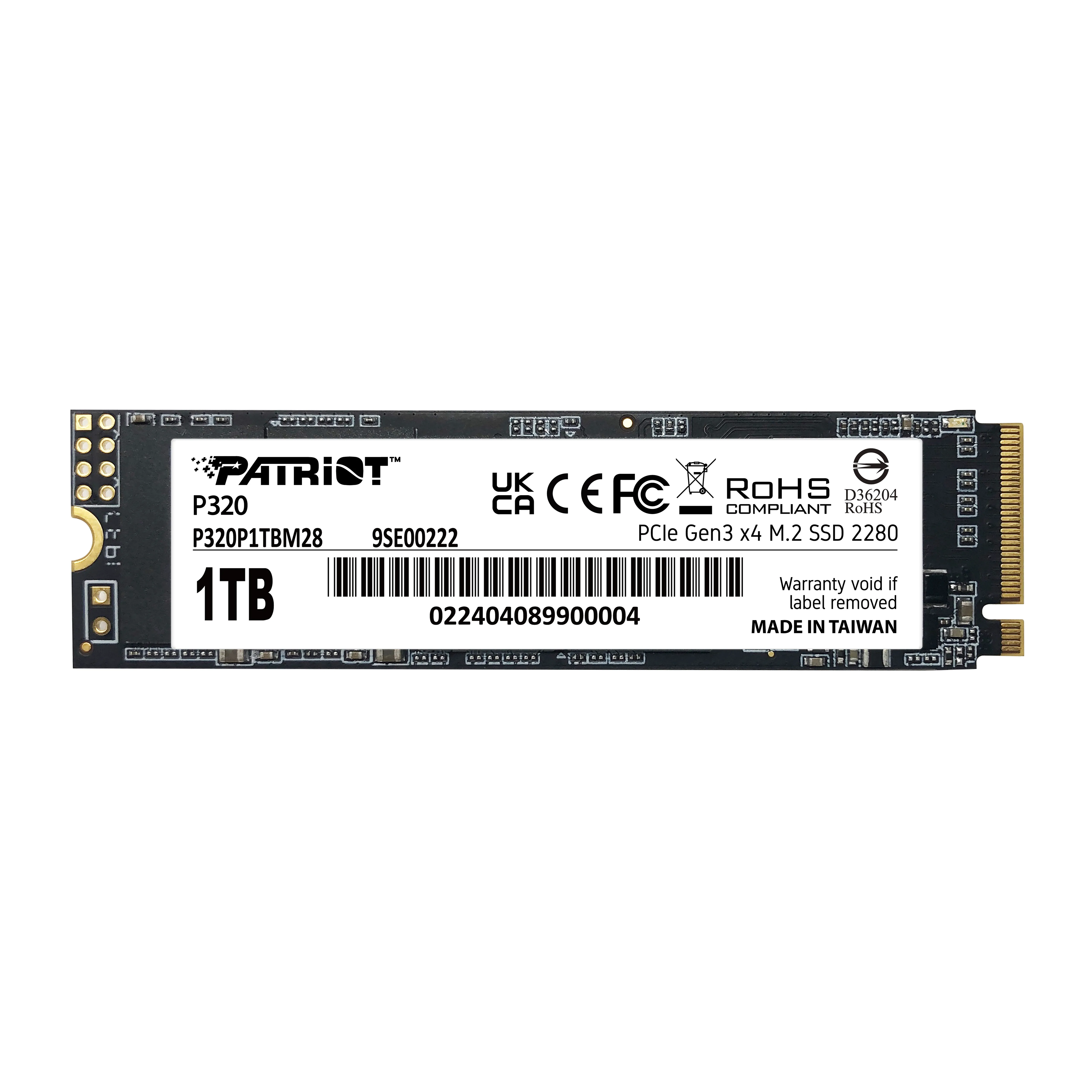 Patriot P320 1 Tt M.2 PCIe 3.0 NVMe -SSD-levy