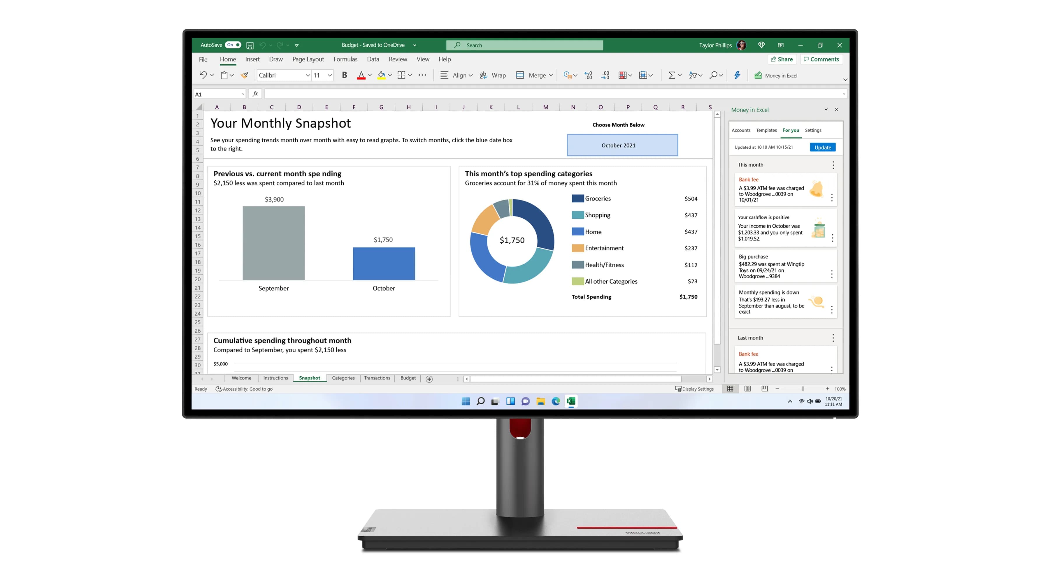 Lenovo ThinkVision P27h-30 27" QHD, IPS -näyttö, USB-C hub