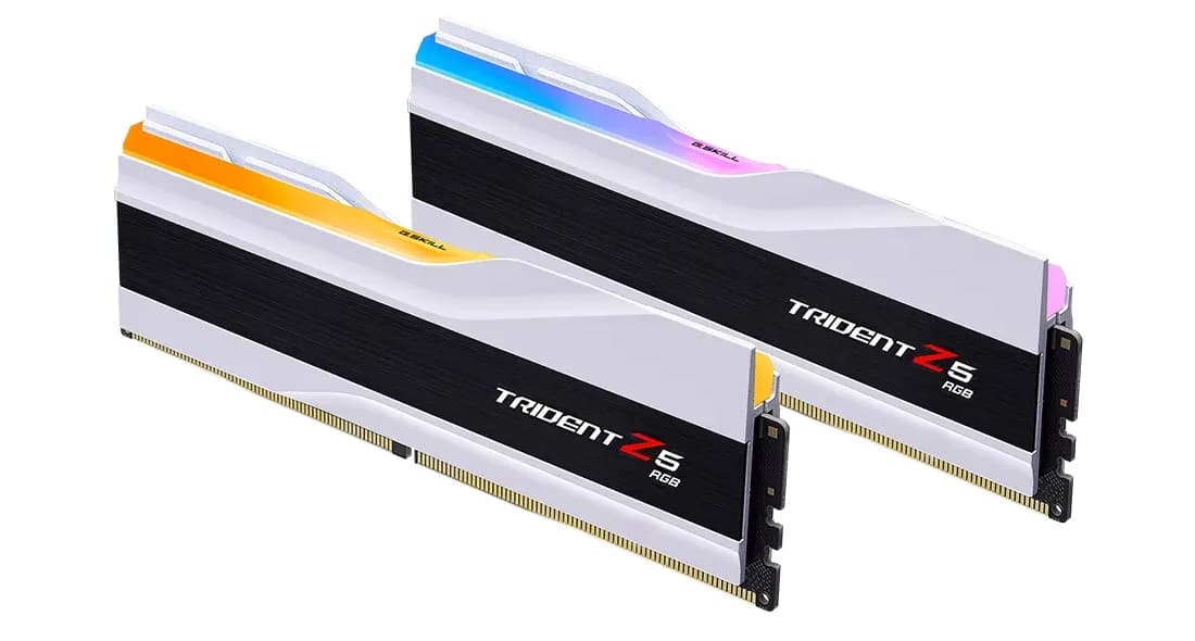 G.SKILL Trident Z5 RGB 32 Gt (2 x 16 Gt) DDR5 6000 MHz, CL36 -muisti, valkoinen (XMP)