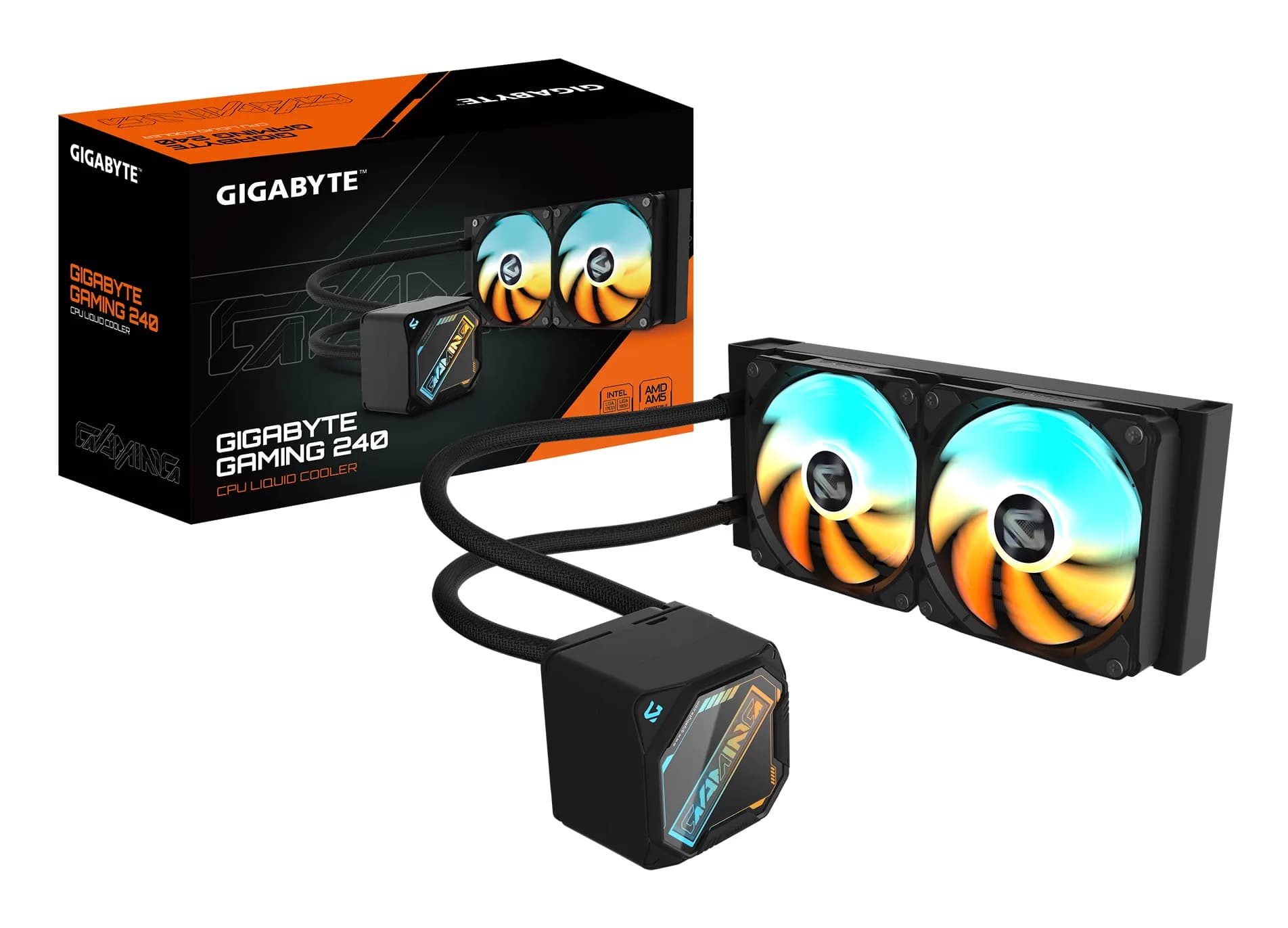 GIGABYTE GAMING 240mm ARGB -nestejäähdytin, musta