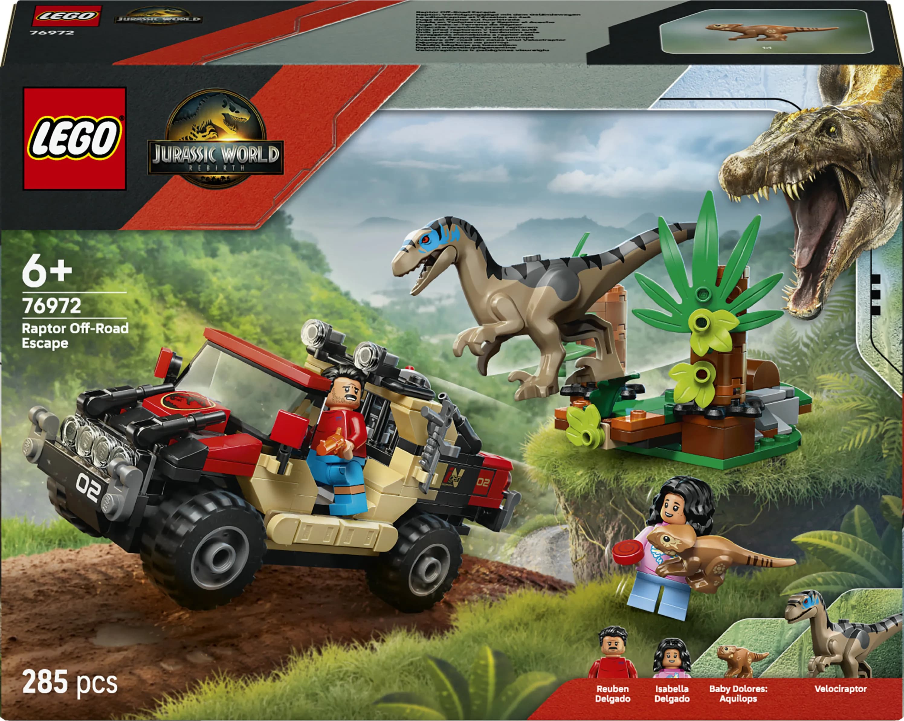 LEGO Jurassic World Raptor ja pako maastoautolla 76972